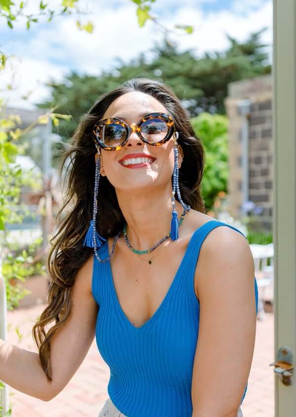 Ava Glasses Chain - Amalfi Blue