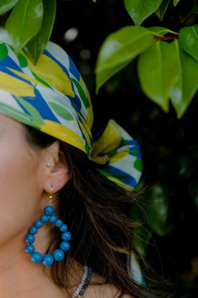 Carly Beaded Earring - Blue Amalfi