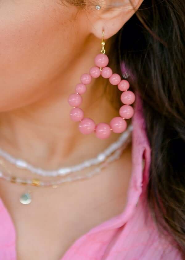 Carly Beaded Earring - Pink Fizz