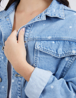 Daisy Shacket - Mid Blue Wash
