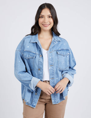 Daisy Shacket - Mid Blue Wash