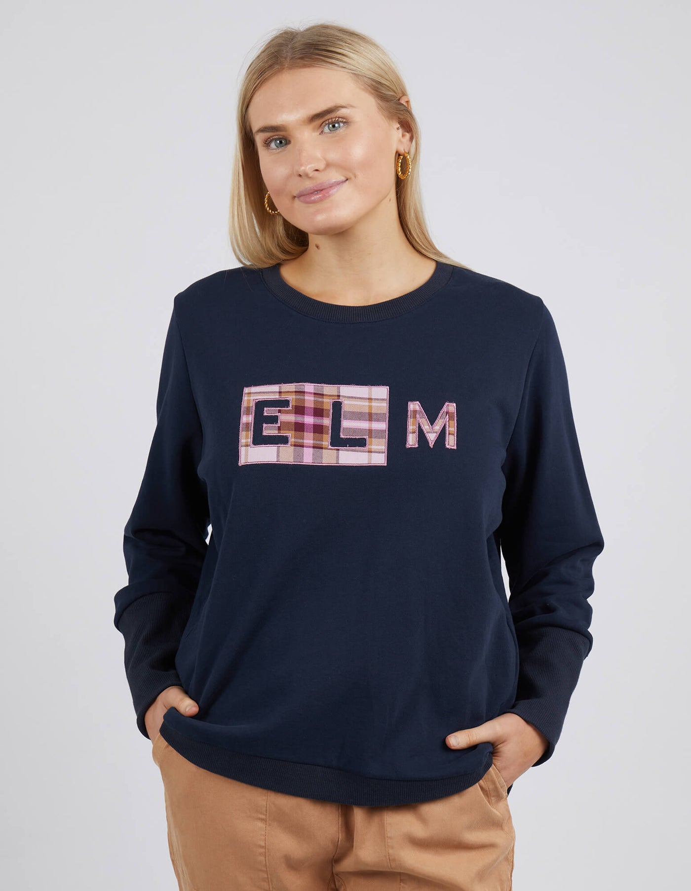 Elm Check Crew - Dark Sapphire