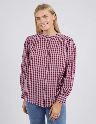 Pippa Check Blouse - Heather/Wine