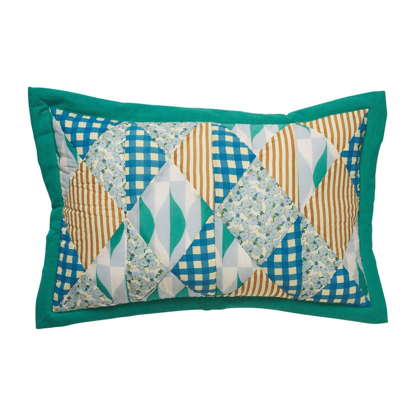Totnes Patch Cushion - Teal
