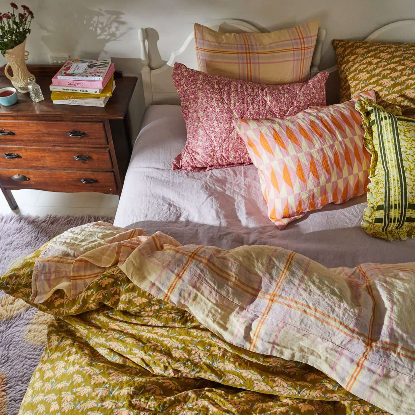 Patchway Linen Euro Pillowcase Set - Vanilla