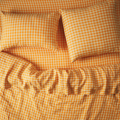 Kirby Linen Fitted Sheet - Persimmon