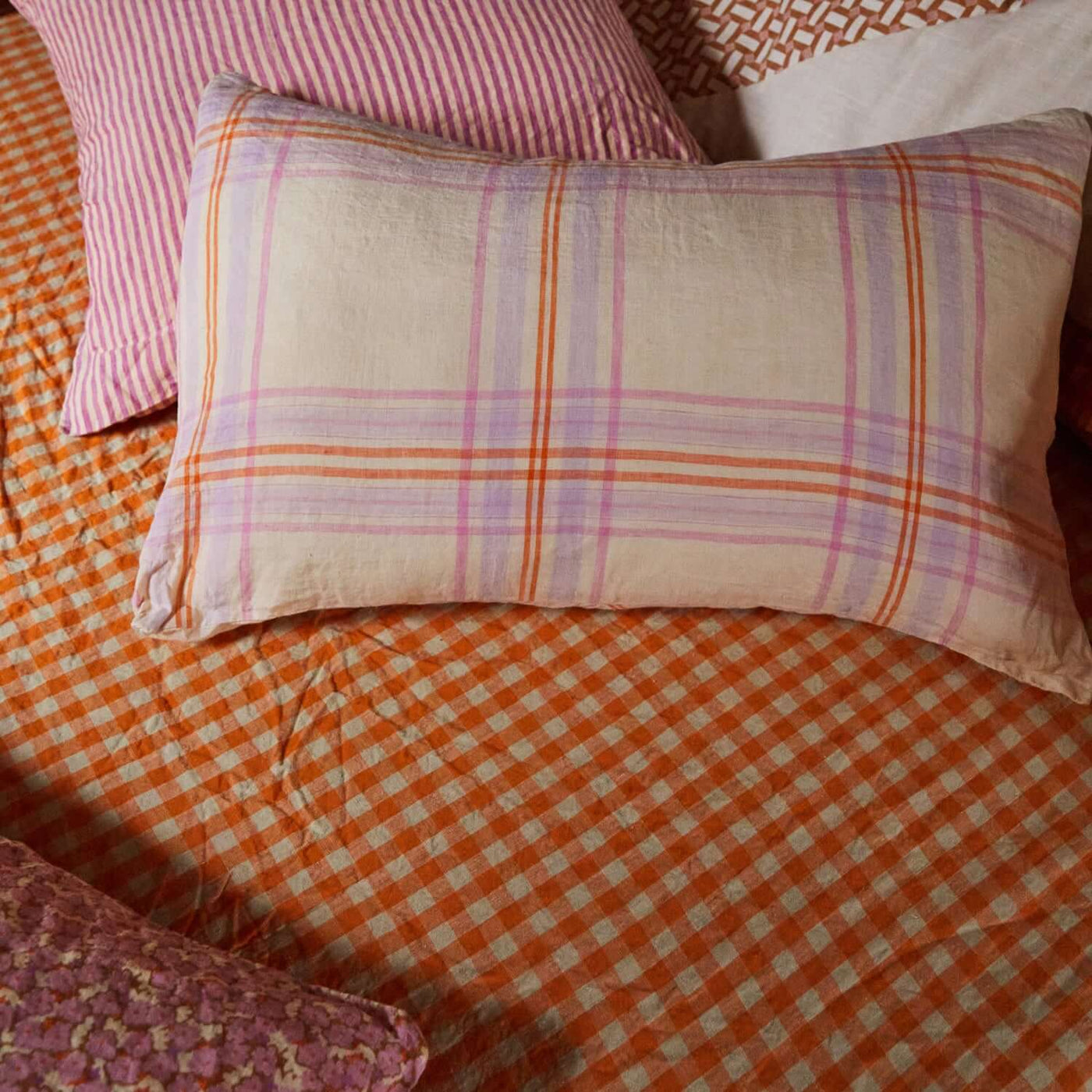 Kirby Linen Fitted Sheet - Persimmon