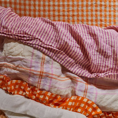 Kirby Linen Fitted Sheet - Persimmon