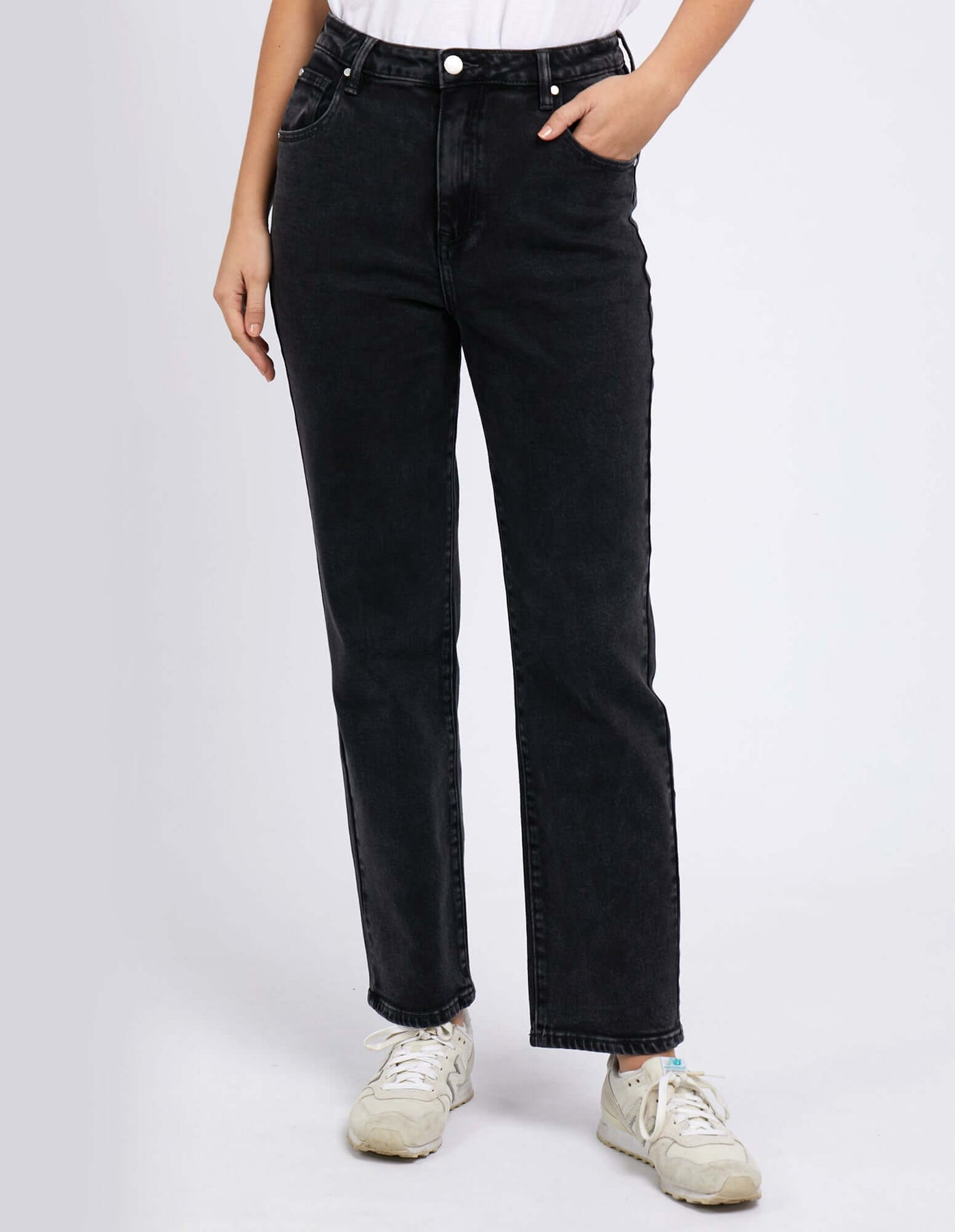 Enmore Wide Leg Jean - Washed Black