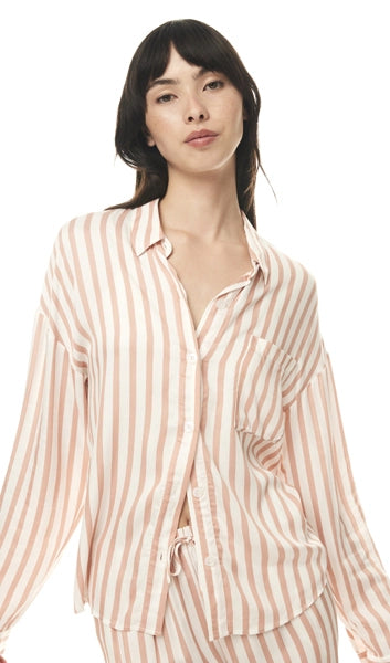 Axelle Stripe Pyjama Set - Tan