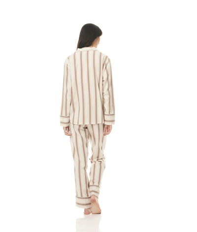 Iliana Stripe Pyjama Set - Tan