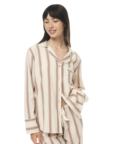 Iliana Stripe Pyjama Set - Tan