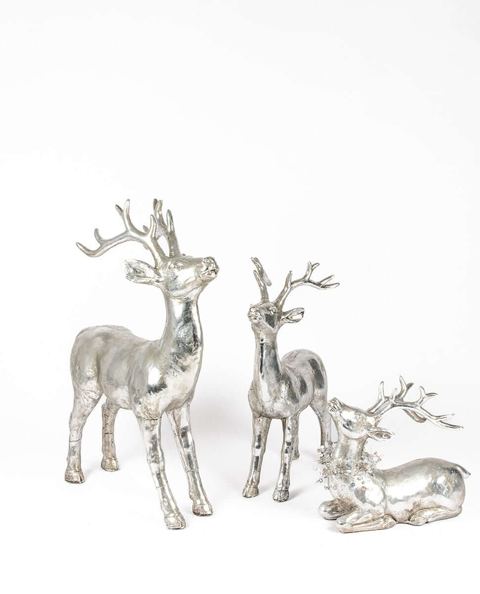 Alaska Standing Reindeer Silver - Two Sizes