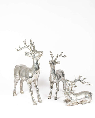 Alaska Standing Reindeer Silver - Two Sizes