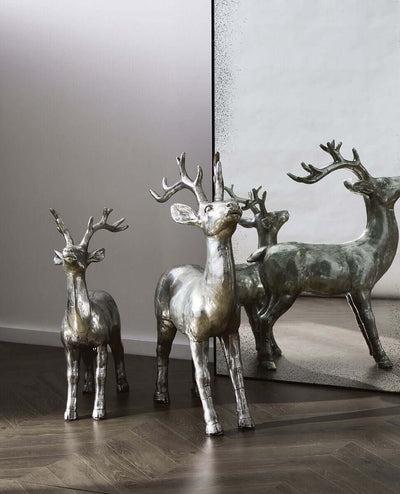 Alaska Standing Reindeer Silver - Two Sizes