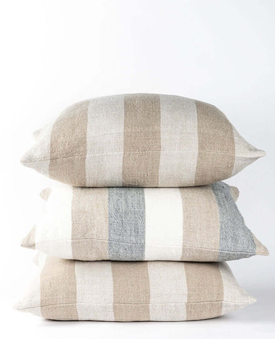 Christophe Linen Cushion - Wide Stripe Neutral 60x60cm