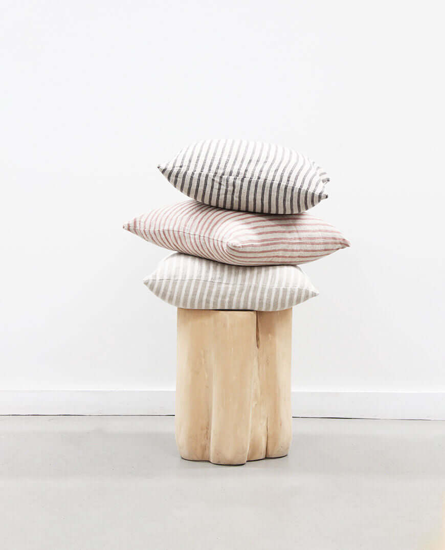 Christophe Linen Cushion - Natural Stripe 50x50