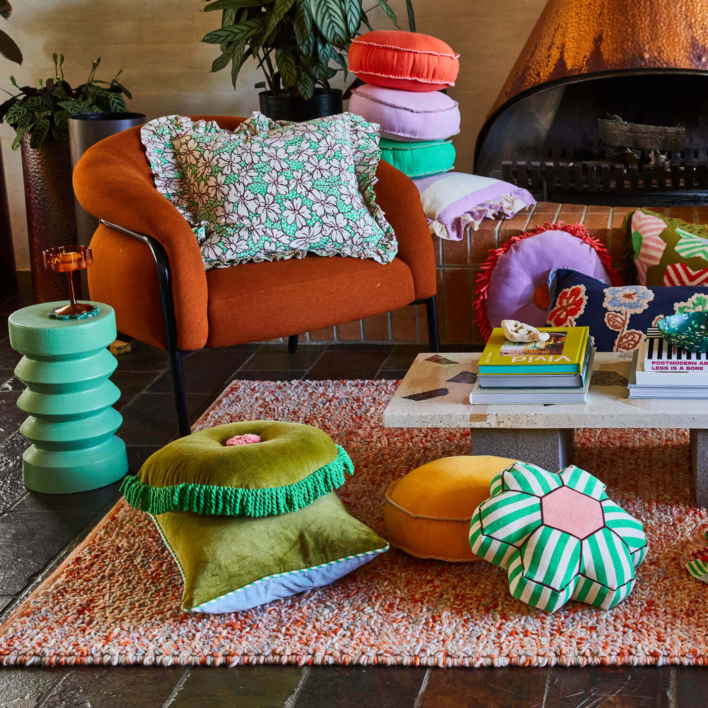 Elliane Reversible Cushion - Blue Bell