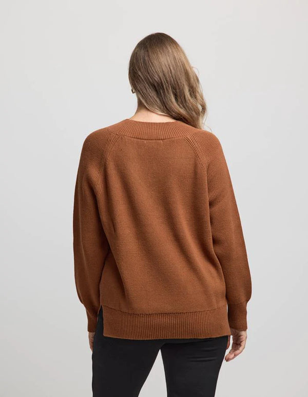 Lobby V-Neck Sweater - Rust