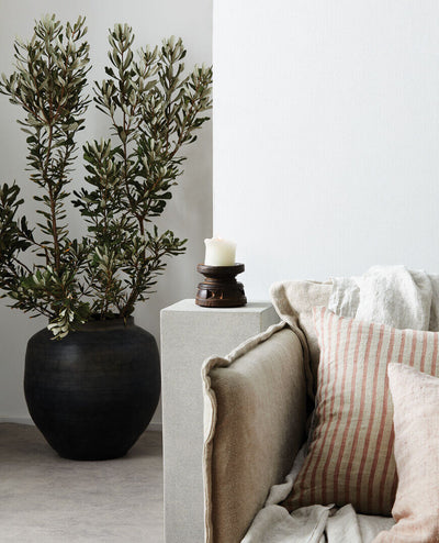 Christophe Linen Cushion - Blush Stripe 50x50